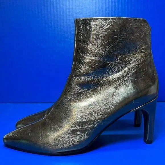 Vagabond Whitney Bronze Metallic Leather Point Toe Ankle Boots US8/EU39