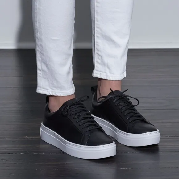 VAGABOND ZOE PLATFORM SNEAKERS BLACK LEATHER size 39 New