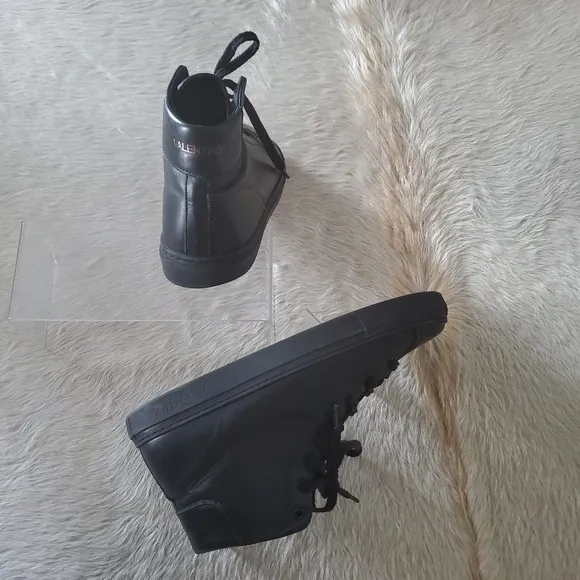Valentino Leather High-Top Sneaker