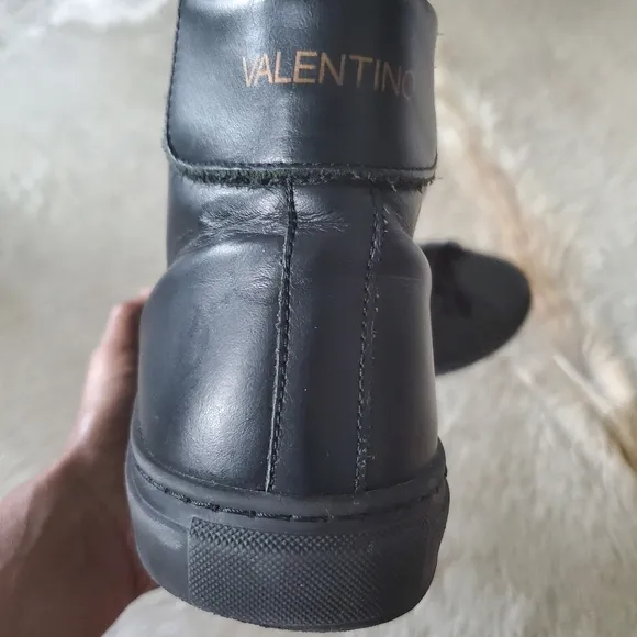 Valentino Leather High-Top Sneaker