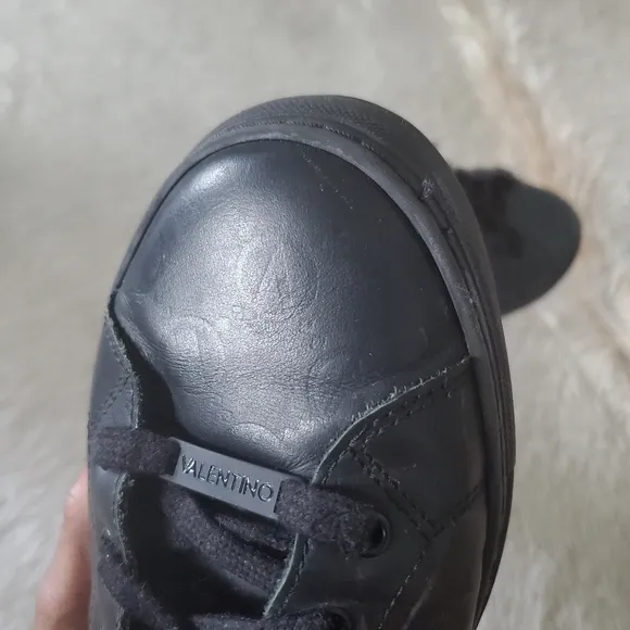Valentino Leather High-Top Sneaker