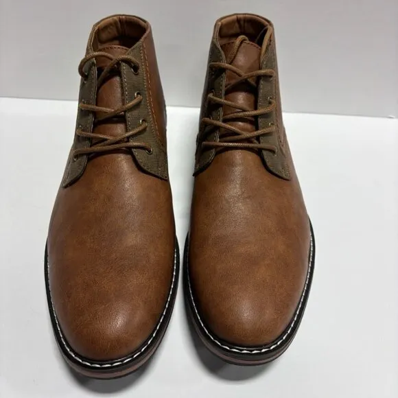 Vance Co. Men’s Franco Plain Toe Chukka Boots Brown, Size 11 M