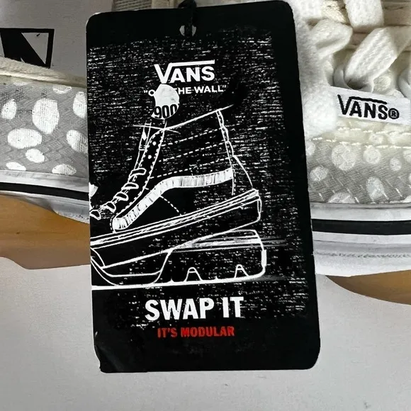 VANS AUTHENTIC DX MODULAR &quot;SWAP IT&quot; WHITE DOT MESH SKATE SHOES SIZE 7.5 NWOT
