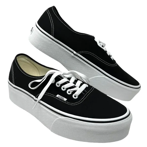 VANS Authentic Stackform Sneakers Men's Size Platform Black Canvas VN0A5KXXBMX