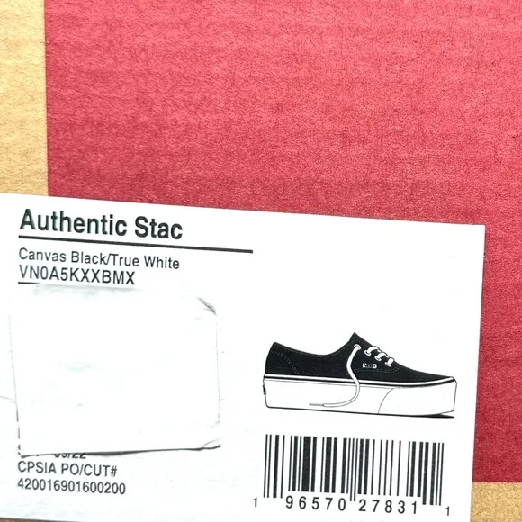 VANS Authentic Stackform Sneakers Men's Size Platform Black Canvas VN0A5KXXBMX