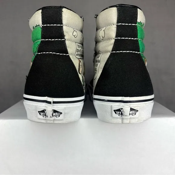 Vans Black and White Canvas High-Top Sneakers Size 7