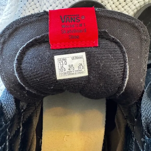 Vans Black High-Top Sneakers - size 13 worn less than 5 times