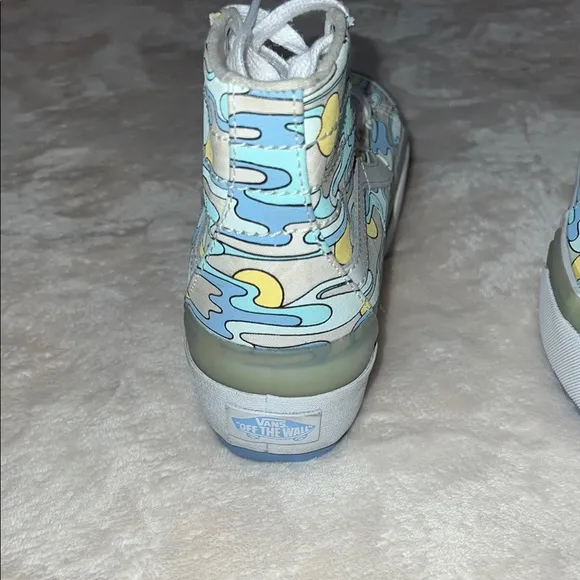 Vans Blue and Yellow Floral High-Top Sneakers