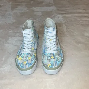 Vans Blue and Yellow Floral High-Top Sneakers