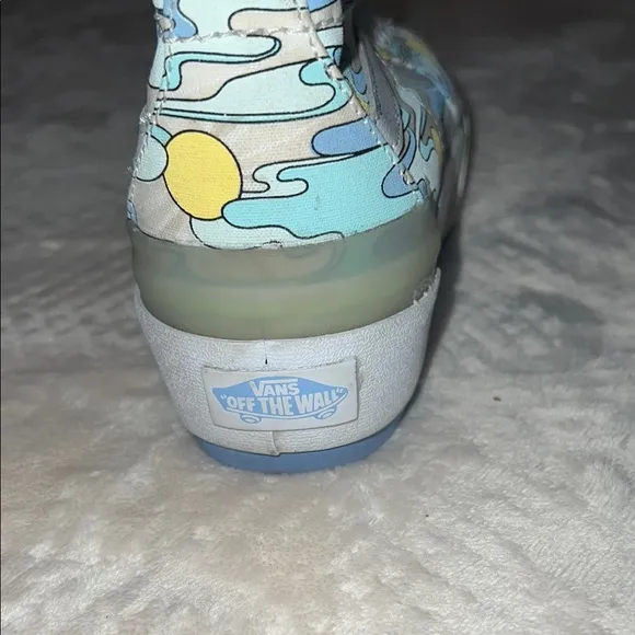 Vans Blue and Yellow Floral High-Top Sneakers