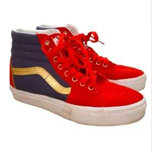 Vans Captain Marvel‎ Blue Red Lace Up High Top Sneakers Women's 8 Men's 6…