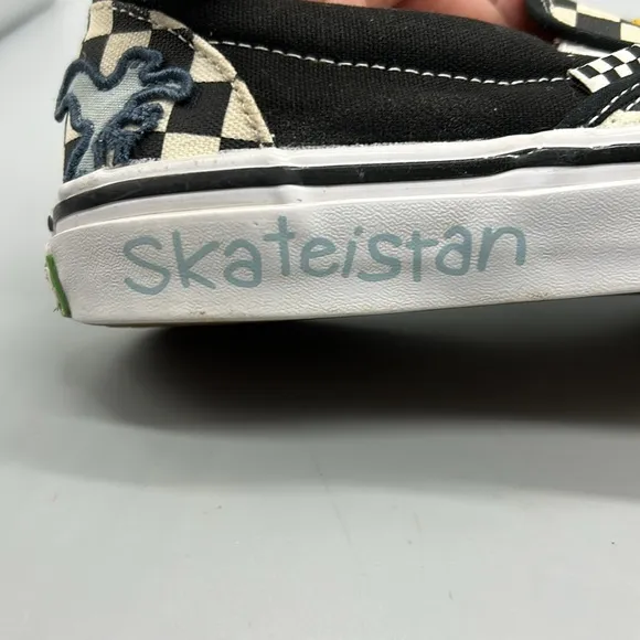 Vans Checkerboard Skateistan Slip-On Sneakers with Embroidery