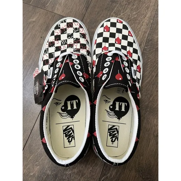VANS Checkered Shoes House Of Terror IT Pennywise Mens 8.5, Women 10.5