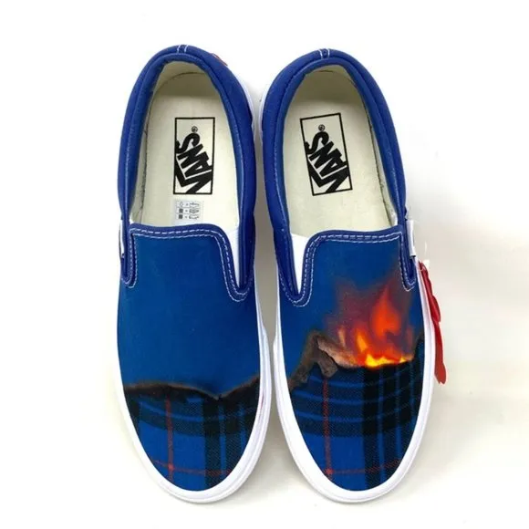 VANS CLASSIC SLIP-ON Big Reveal Navy Women’s Shoes Sneakers Canvas VN000XG81P4