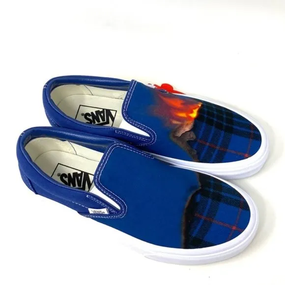 VANS CLASSIC SLIP-ON Big Reveal Navy Women’s Shoes Sneakers Canvas VN000XG81P4
