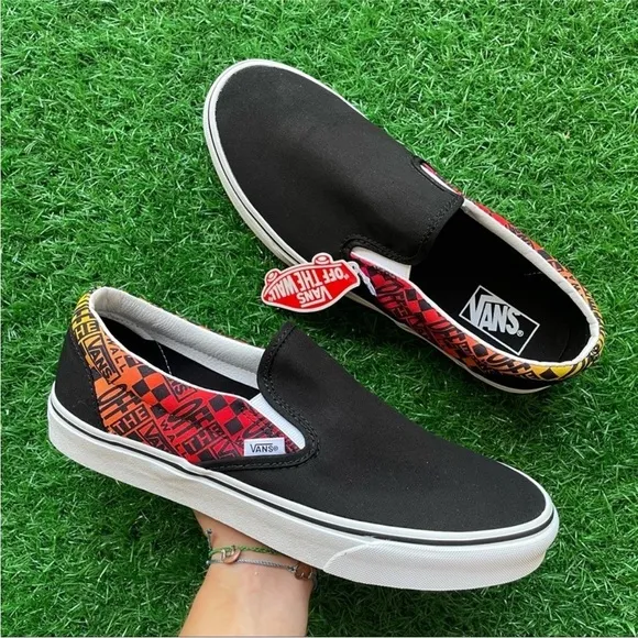 Vans Classic Slip On Logo Flame