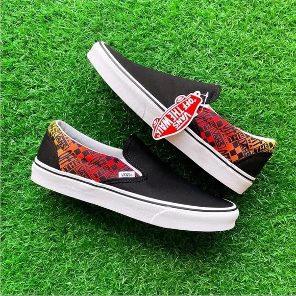 Vans Classic Slip On Logo Flame