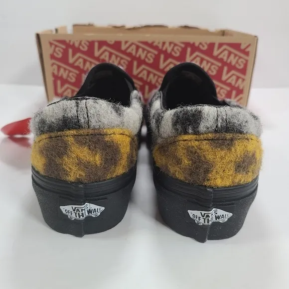 Vans Classic Slip-On Platform Mix Leopard Multi Black Sneakers Women’s Size 5