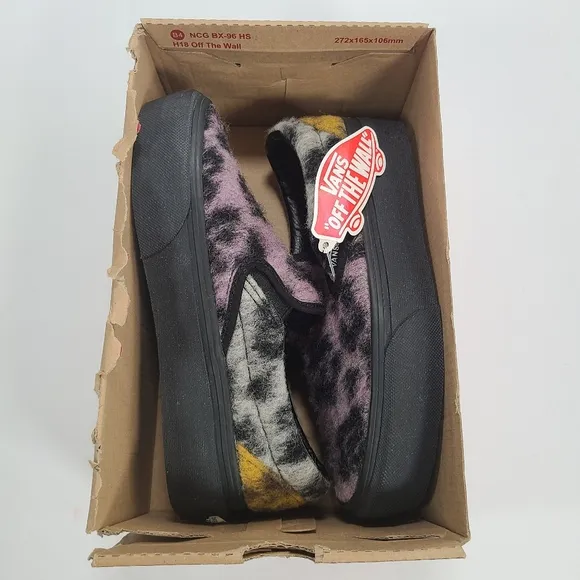 Vans Classic Slip-On Platform Mix Leopard Multi Black Sneakers Women’s Size 5
