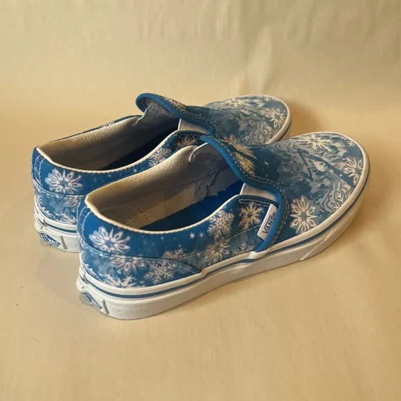 Vans Classic Slip-On V Kids 'Snowflakes - Winter Wonderland Blue' Shoes 1.5