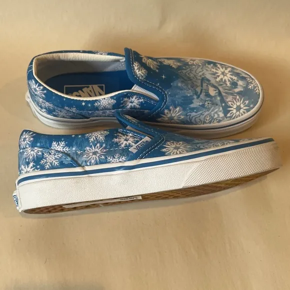 Vans Classic Slip-On V Kids 'Snowflakes - Winter Wonderland Blue' Shoes 1.5