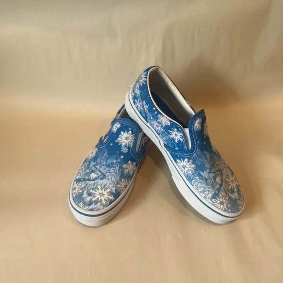 Vans Classic Slip-On V Kids 'Snowflakes - Winter Wonderland Blue' Shoes 1.5