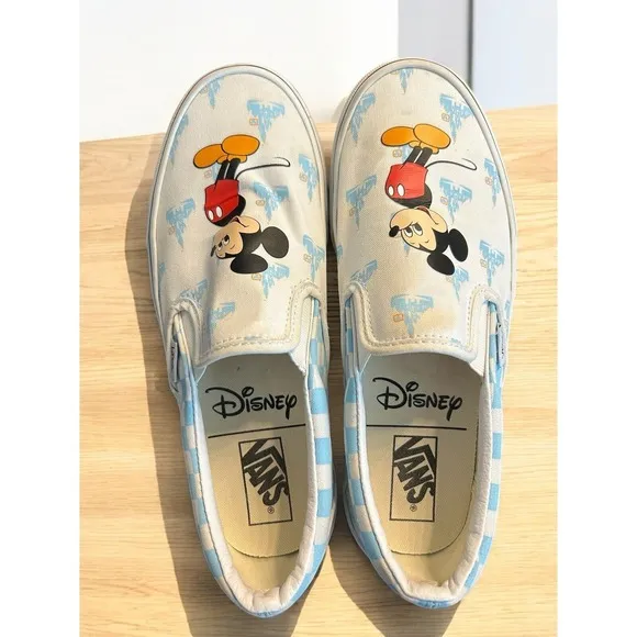 Vans Disney Mickey Mouse Slip-On Shoes Castle Checkerboard Men's 8 / Women's 9.5