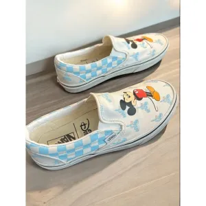 Vans Disney Mickey Mouse Slip-On Shoes Castle Checkerboard Men's 8 / Women's 9.5