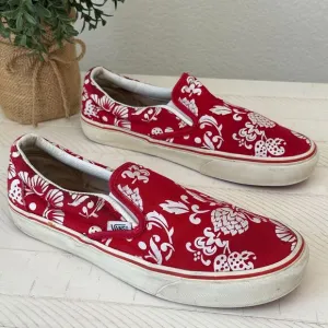 Vans Duke Kahanamoku Surfer Slip-on Red Shoes Size Mens Sz 8 Womens Sz 9.5