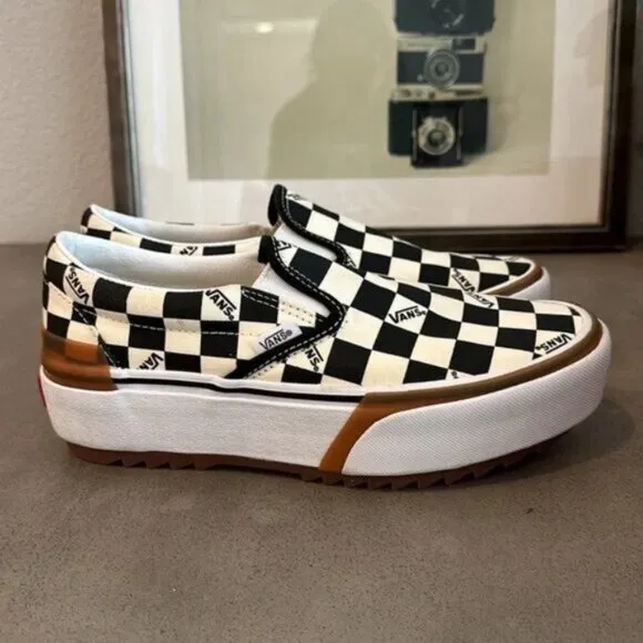 ⚛️⚛️⚛️VANS Era Stacked Checkerboard Slip On Canvas Shoes⚛️⚛️⚛️
