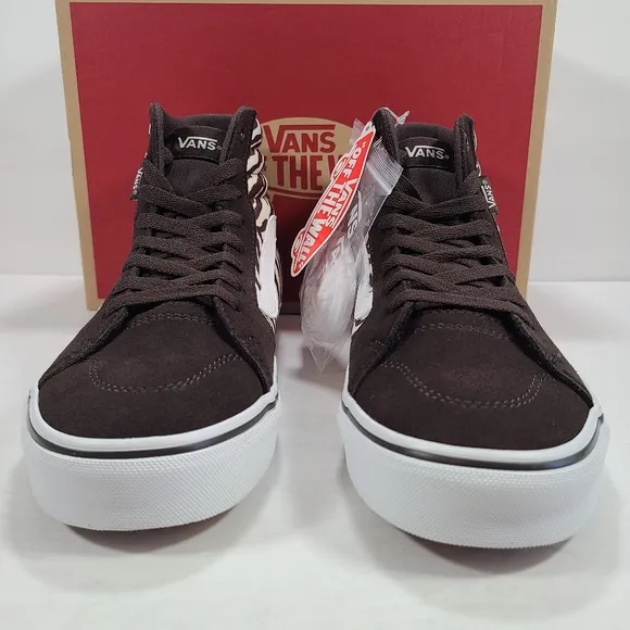 Vans Filmore Hi Satin Tiger Brown White Sneakers Women's Size 8