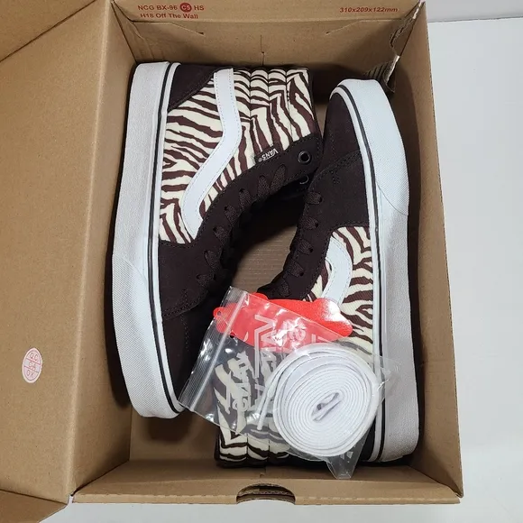 Vans Filmore Hi Satin Tiger Brown White Sneakers Women's Size 8