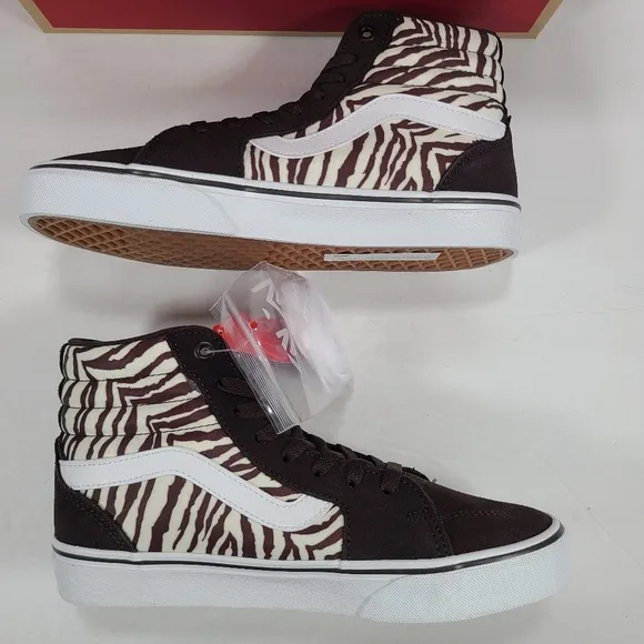 Vans Filmore Hi Satin Tiger Brown White Sneakers Women's Size 8