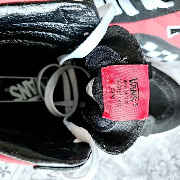 Vans High-Top Sneakers in Red and Black