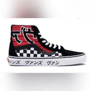 Vans High-Top Sneakers in Red and Black