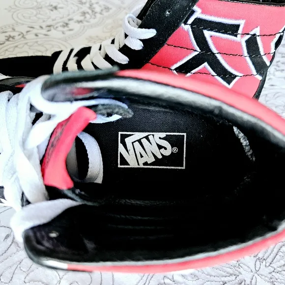 Vans High-Top Sneakers in Red and Black