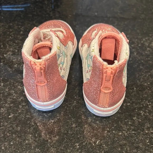 Vans Kids Pink Glitter High-Top Sneakers