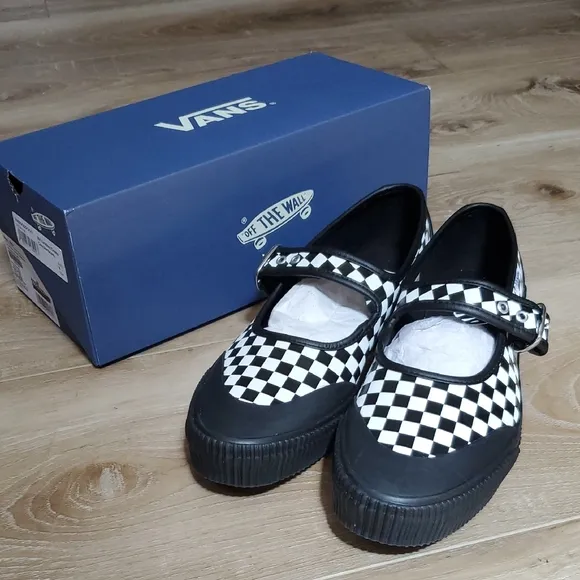 Vans Mary Janes Black and White Checkered Shoes