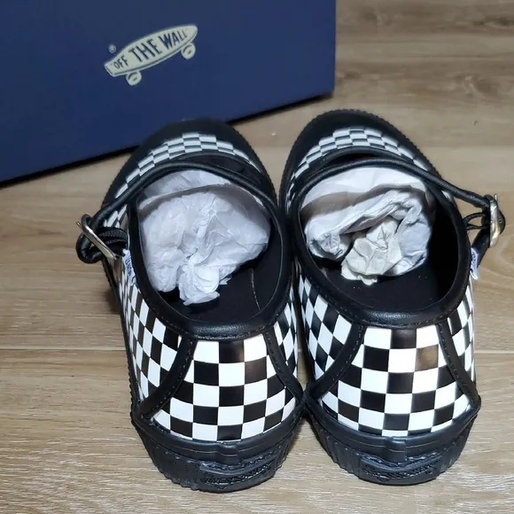 Vans Mary Janes Black and White Checkered Shoes