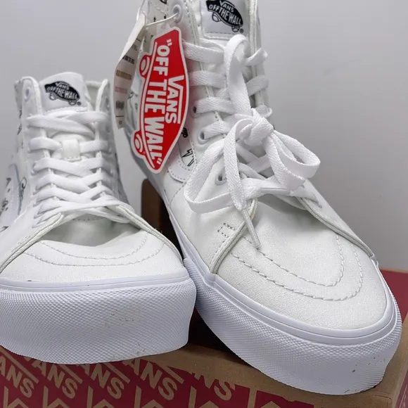 Vans Mens High-Top Sneakers with Black Print Sk8-Hi TaperedUnidentified U-Paint