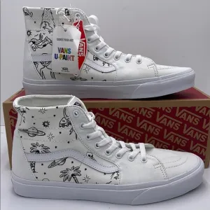 Vans Mens High-Top Sneakers with Black Print Sk8-Hi TaperedUnidentified U-Paint