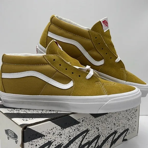 Vans Men’s Mustard High-Top 0g Sk8-Mid LxSuede/Canvas Tobacco/WhiteVN0A4BVCN2X