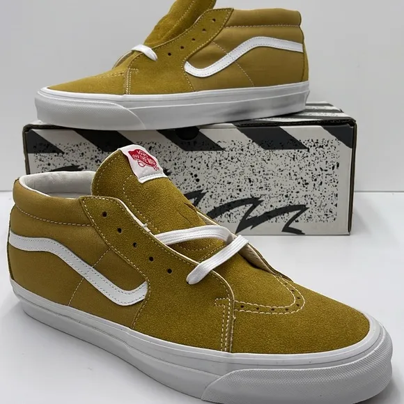 Vans Men’s Mustard High-Top 0g Sk8-Mid LxSuede/Canvas Tobacco/WhiteVN0A4BVCN2X
