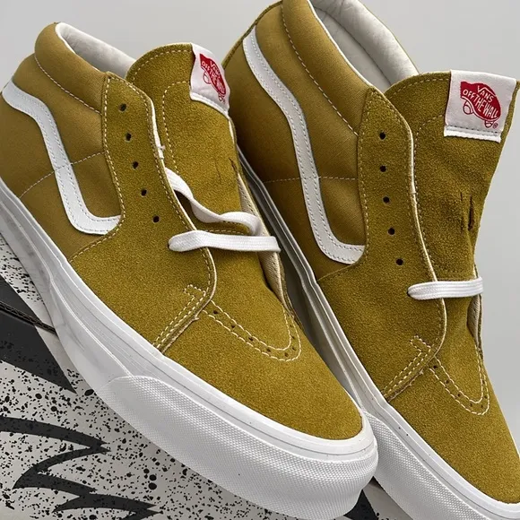 Vans Men’s Mustard High-Top 0g Sk8-Mid LxSuede/Canvas Tobacco/WhiteVN0A4BVCN2X