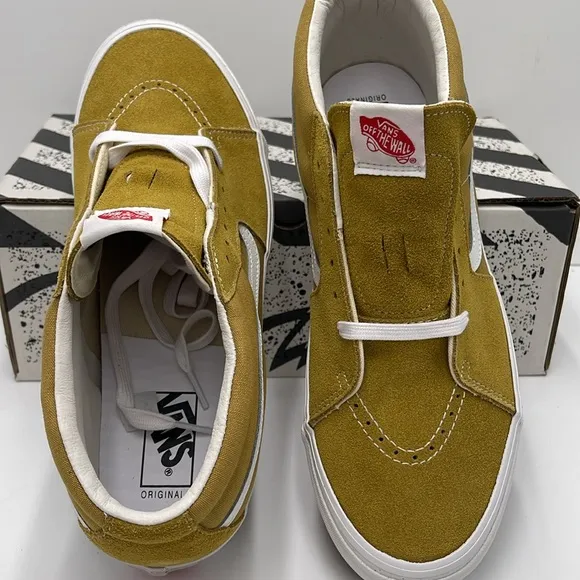 Vans Men’s Mustard High-Top 0g Sk8-Mid LxSuede/Canvas Tobacco/WhiteVN0A4BVCN2X