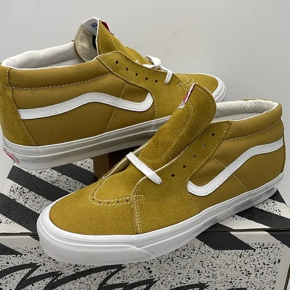 Vans Men’s Mustard High-Top 0g Sk8-Mid LxSuede/Canvas Tobacco/WhiteVN0A4BVCN2X