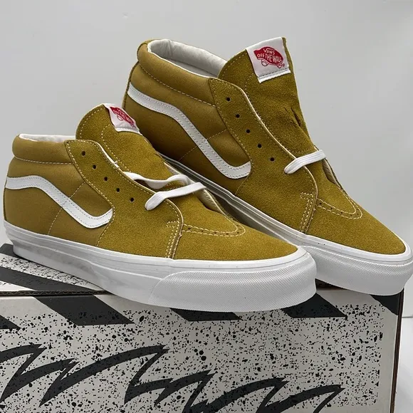 Vans Men’s Mustard High-Top 0g Sk8-Mid LxSuede/Canvas Tobacco/WhiteVN0A4BVCN2X