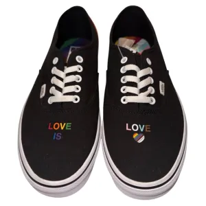 Vans Mens Size 12 Love Is Love Unisex LGBQ Sneakers Rainbow Stripes Canvas Black