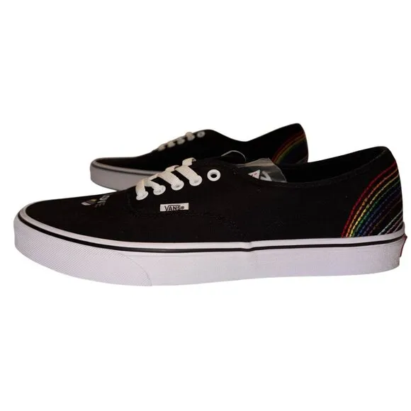 Vans Mens Size 12 Love Is Love Unisex LGBQ Sneakers Rainbow Stripes Canvas Black