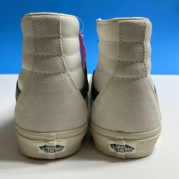 Vans Men's White and Green High-Top Sneakers size 12